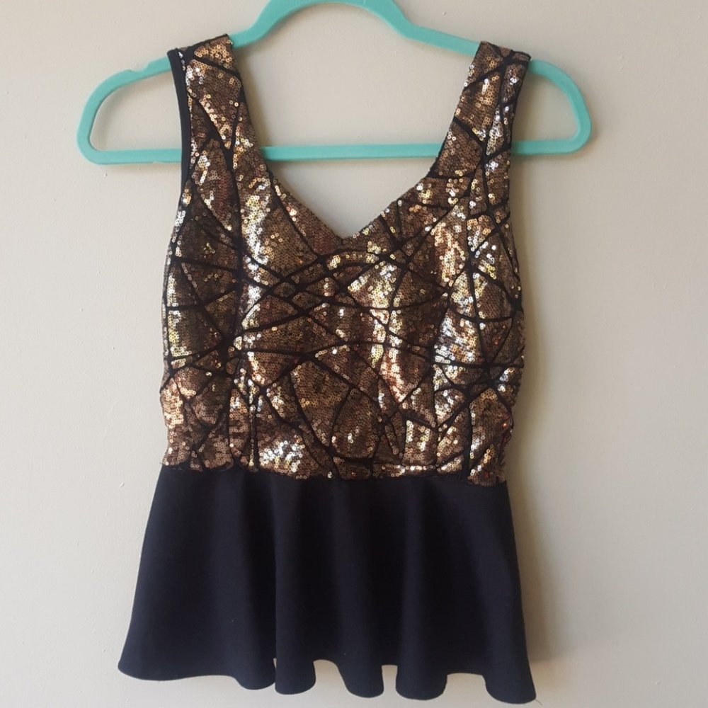 Alt B Sequin Peplum Top